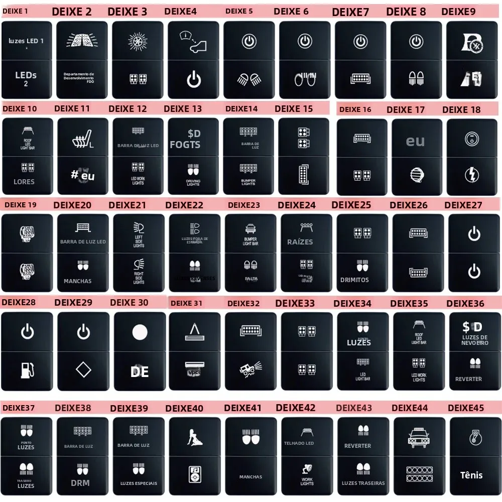 12v interruptor de botão duplo liga-desliga azul/verde retroiluminado 32,5mm x 22mm para toyota 4runner hilux prado rav4, com fio conector