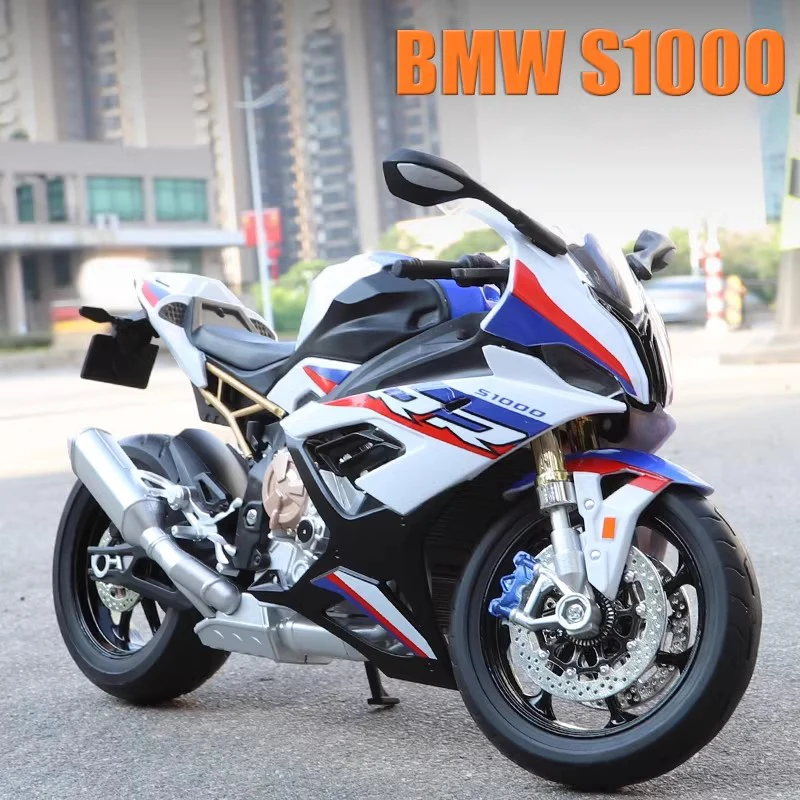 1:9 BMW S1000RR Large Size Alloy Die Cast Motorcycle Model Toy Vehicle Collection Carrying Lighting Off Road Autocycle Toys Car