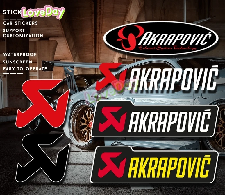 Akrapovič‘s’ Racing Exhaust Accessories Stickers Vinilo Vinyl Auto Decoration Decals Sports Car Stickers