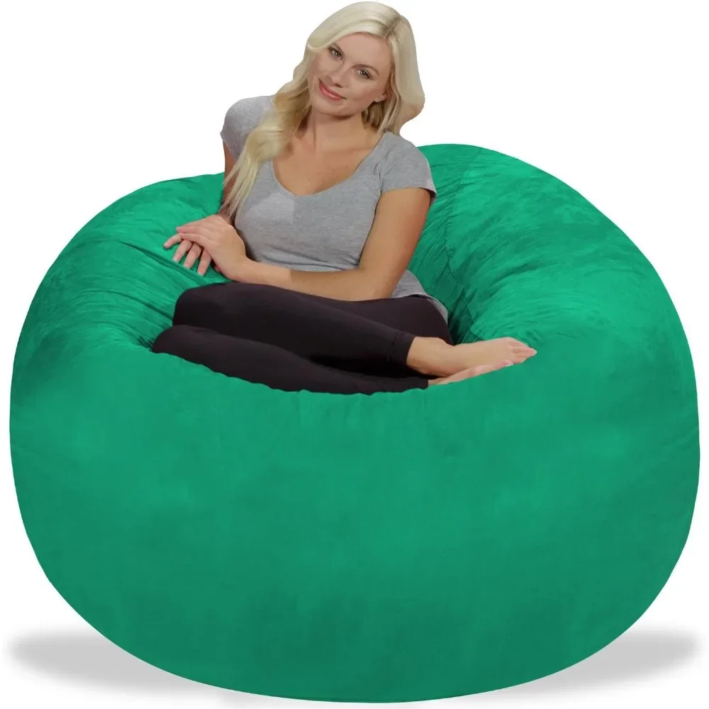 Canapé pouf de 5 pieds pour adultes et jeunes, fauteuil pouf rempli de mousse, micro housse et doublure en daim, canapé pouf à sac de glace