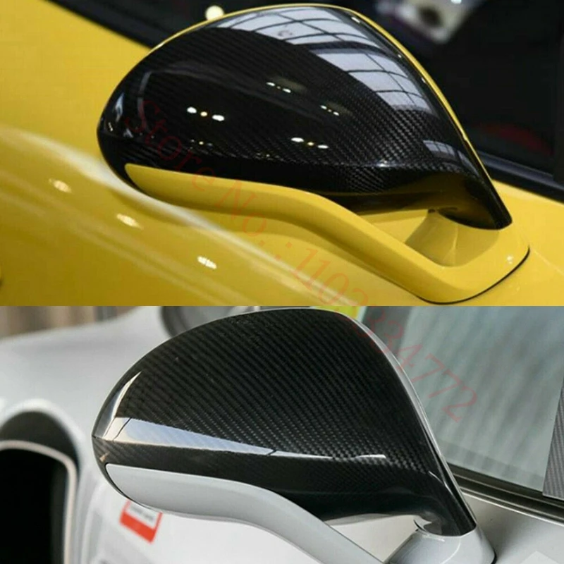 Rearview Mirror Cover For Porsche 911 991.2 2015-2019 Real Carbon Fiber Side Mirror Shells Add on Frame For Left Hand Drive only