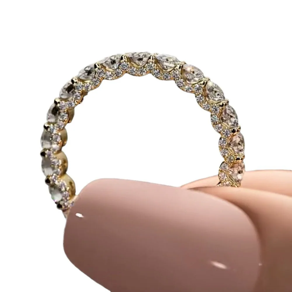 Luxury Crystal Small Round Stone Engagement Rings For Women Silver Color White Zircon Wheel Ring Wedding Band Jewelry Gift