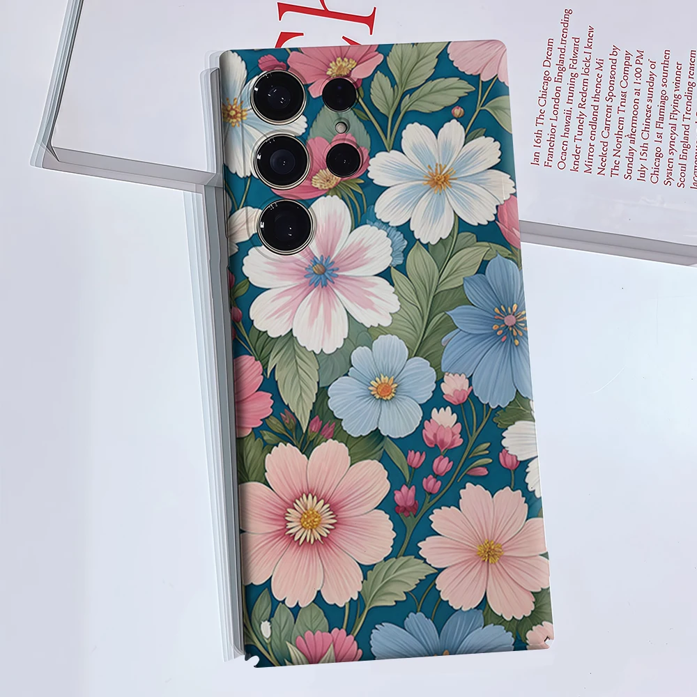 Teal Base Pink Phone Case for Samsung Galaxy S26 S25 Ultra S24 S23 Ultra Plus Glossy Double-layer Back Cover