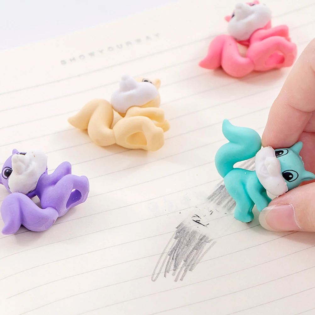 

36pcs Squirrel Shaped Erasers Cute Small Animal Design for Kids Students Safe Reliable Bright Colors Student Supplies