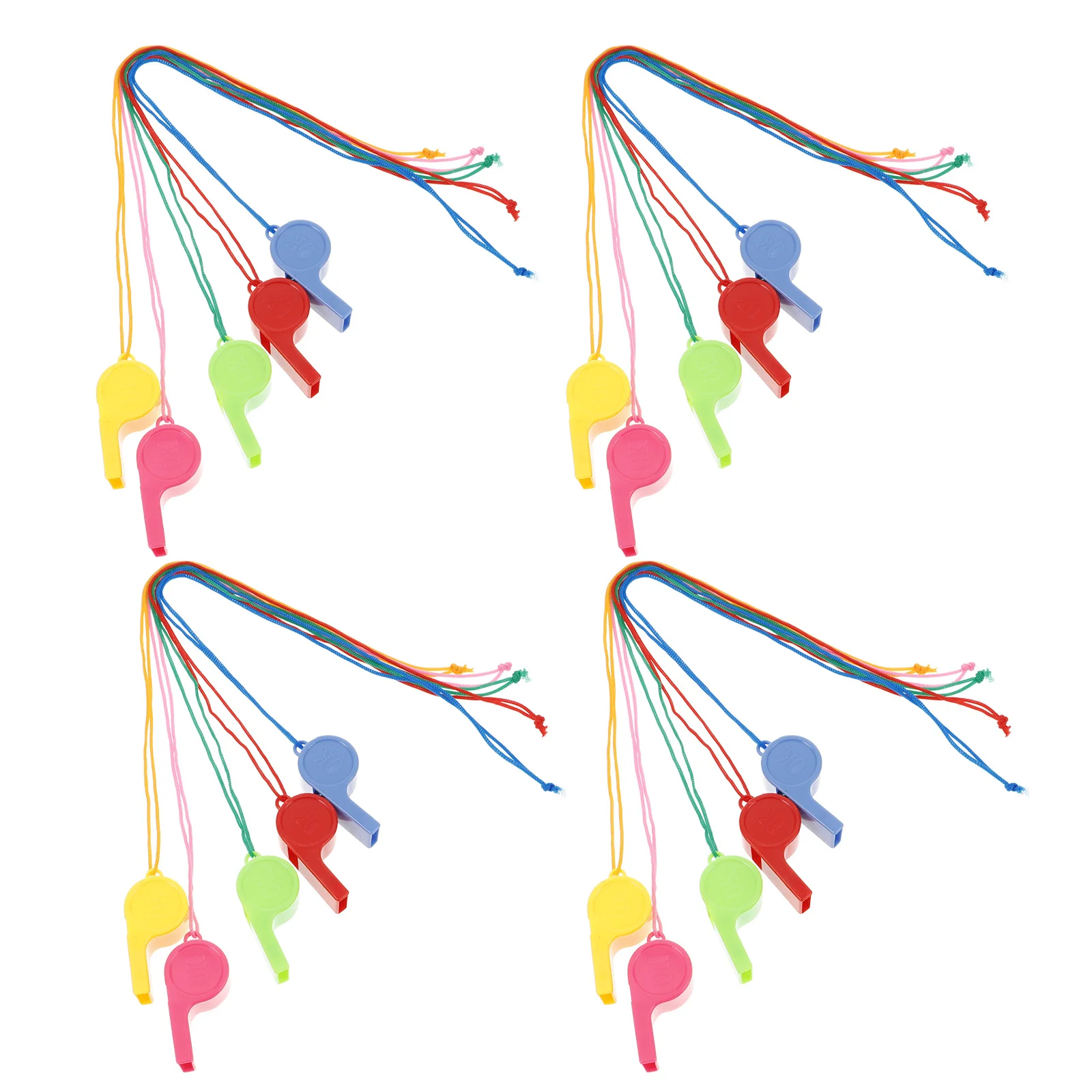 

24Pcs Colorful Sports Whistles Multi-Function Hanging Whistles for Referee Race Running Cheering Outdoor Events