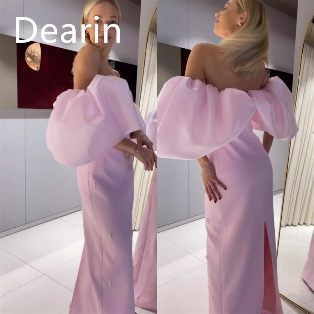 

Customized Formal Dress Dearin Off-the-shoulder Column Floor Length Skirts Vertically Bespoke Occasion Dresses Prom Evening Gown