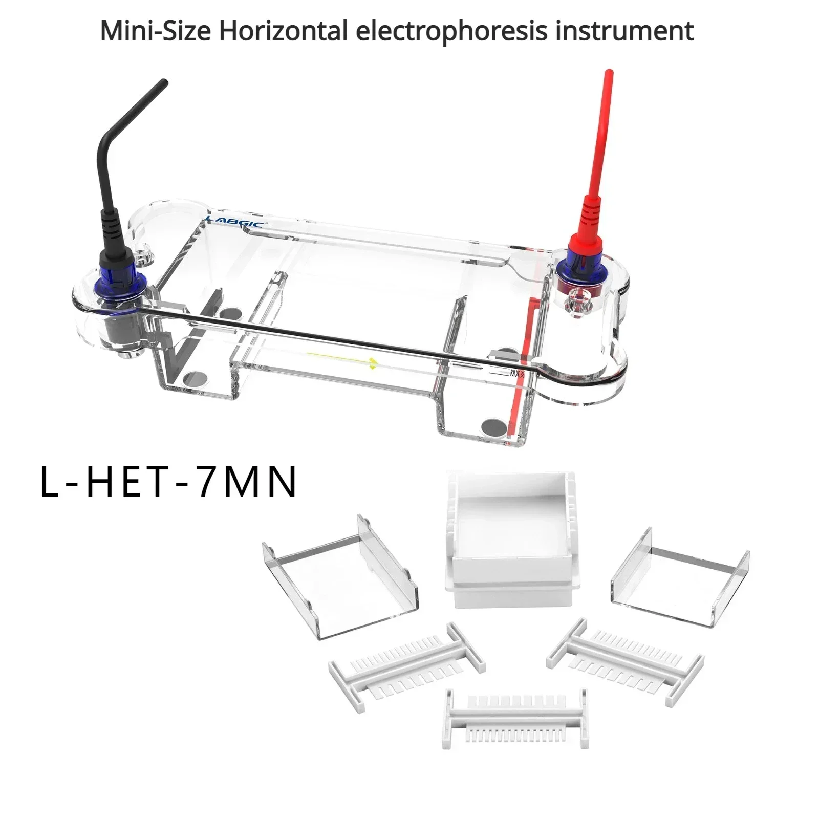 LABGIC Small Horizontal Electrophoresis Tank for Sample Separation and Analysis Mid-size Horizontal Electrophoresis Instrument