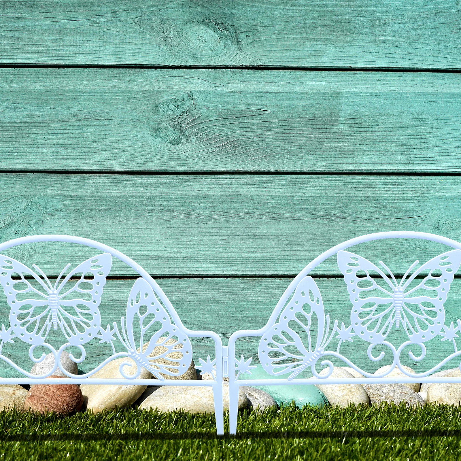 

4PCS Plastic White Small Garden Outdoor Decorative Yard nament Rural Border Fence Landscape Gardening Patio Fence Accessories