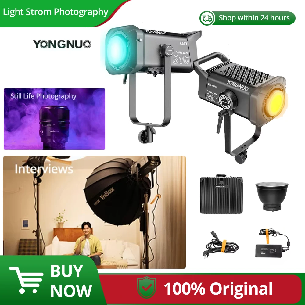 

YONGNUO YNLUX300 Bi-Color 2.4G Wireless Control for Photography Creative Live YNLUX300 RGB 300W Constant Power LED Video Light
