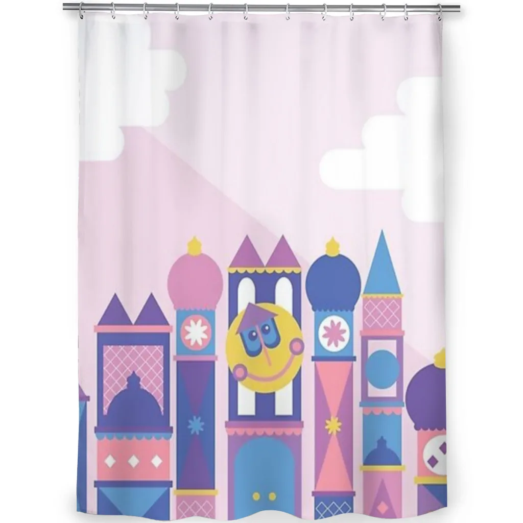 It's a small world after all Unique decor Modern Fabric Bathroom Shower Curtains art design Print Curtain