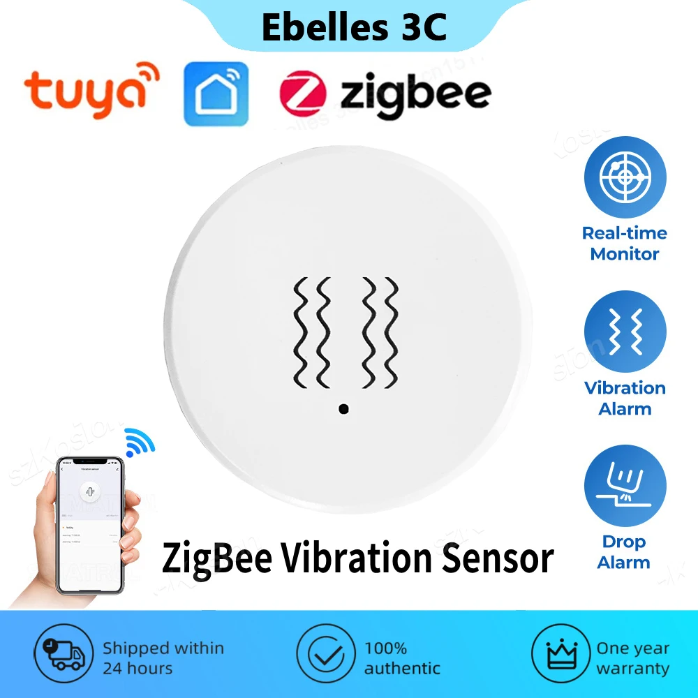 

Умный датчик вибрации Tuya, вибратор ZigBee, детектор падения и наклона, приложение Smart Life, сигнализация, устройства защиты дома