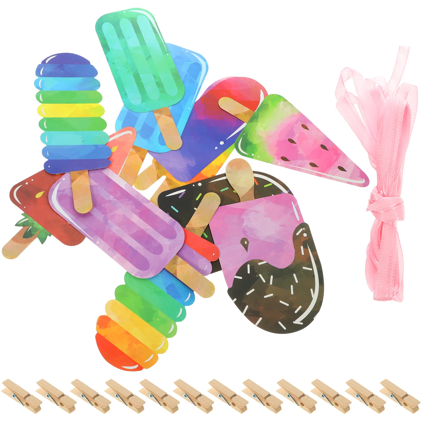 

Ice Cream Popsicle Banner Summer Party Decoration Hanging Flag Birthday Theme Pool Supplies Practical