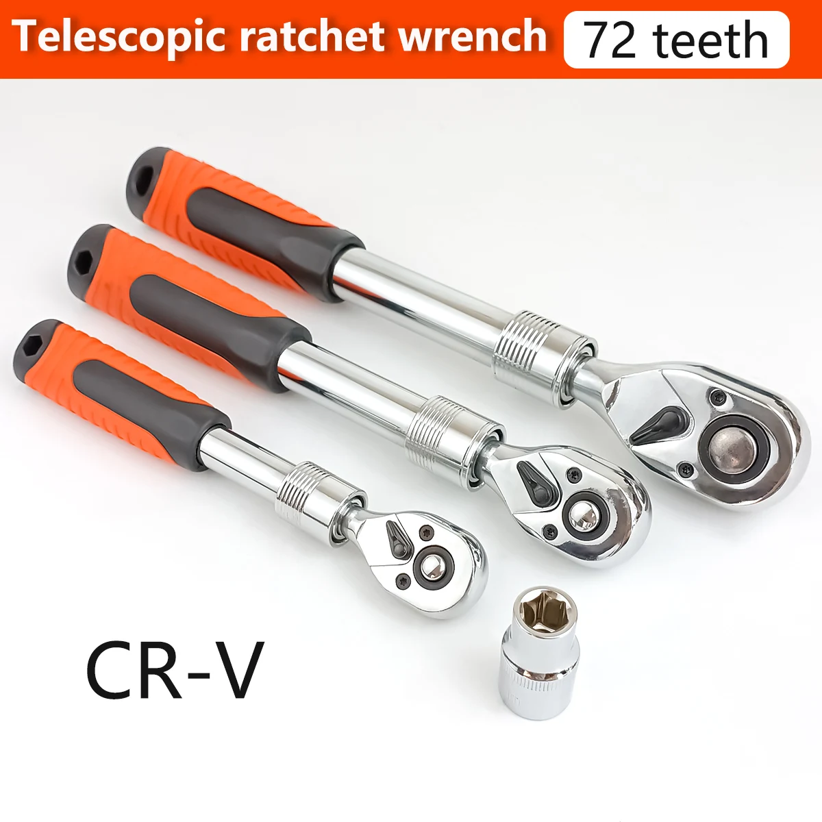 

3 шт., Трещоточный ключ с фиксированной головкой 1/2, 3/8, 1/4