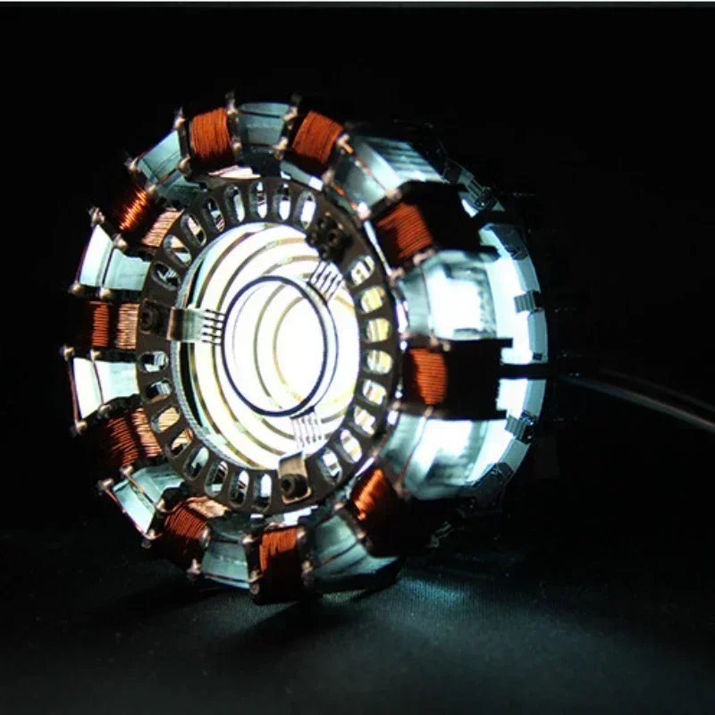 1:1 scale Iron Man Arc Reactor A generation of glowing ironman heart model with LED Light Figure Display box Home decor ornament