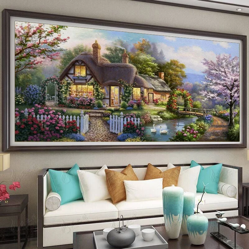 DIY Full Diamond Painting Kits Living Room Simple Modern Landscape Painting Dream Home Wall Art Painting Home Decor