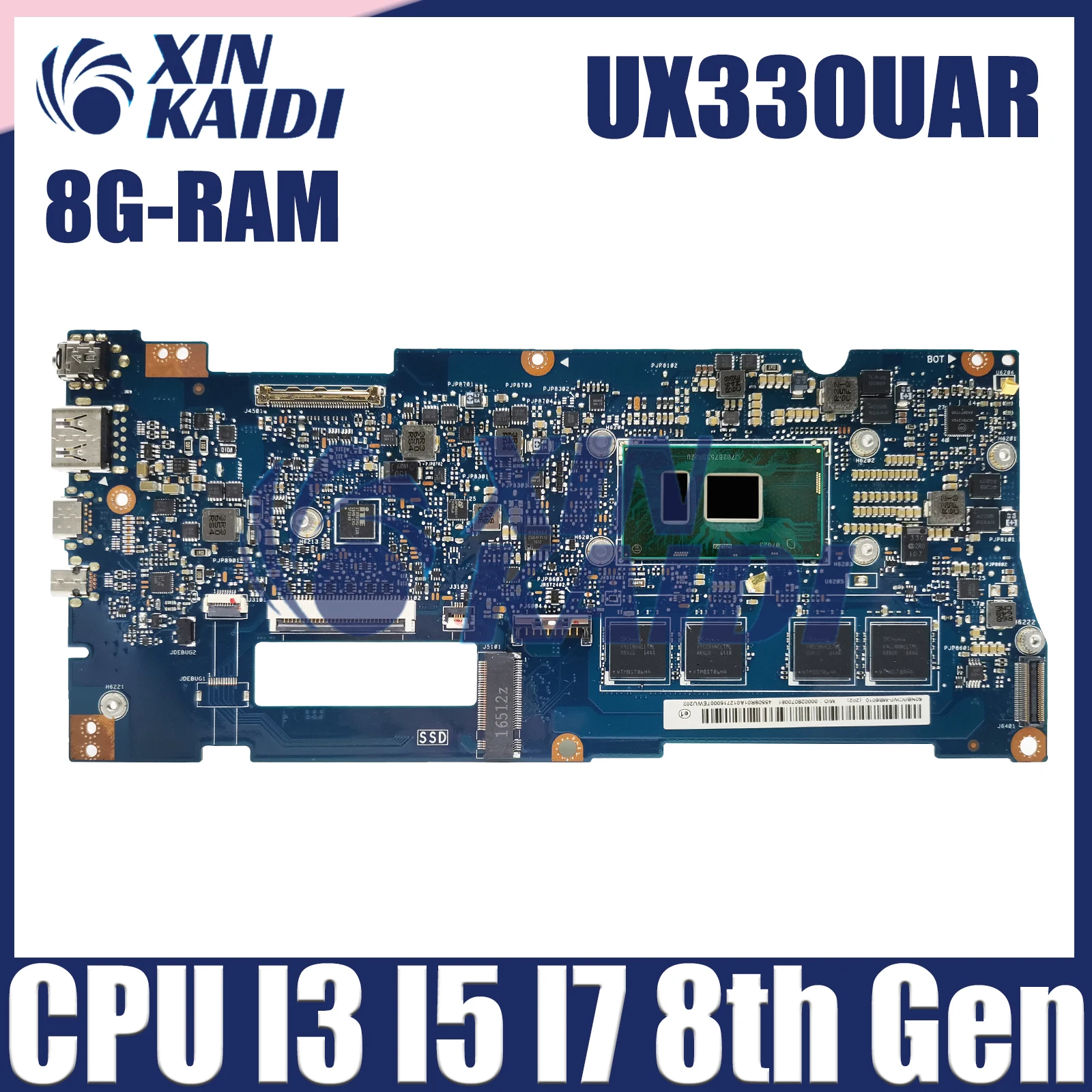 

UX330UAR Mainboard For ASUS UX330U UX330UAK UX330UA Laptop Motherboard I3 I5 I7 8th Gen CPU 8GB RAM 100% Test OK