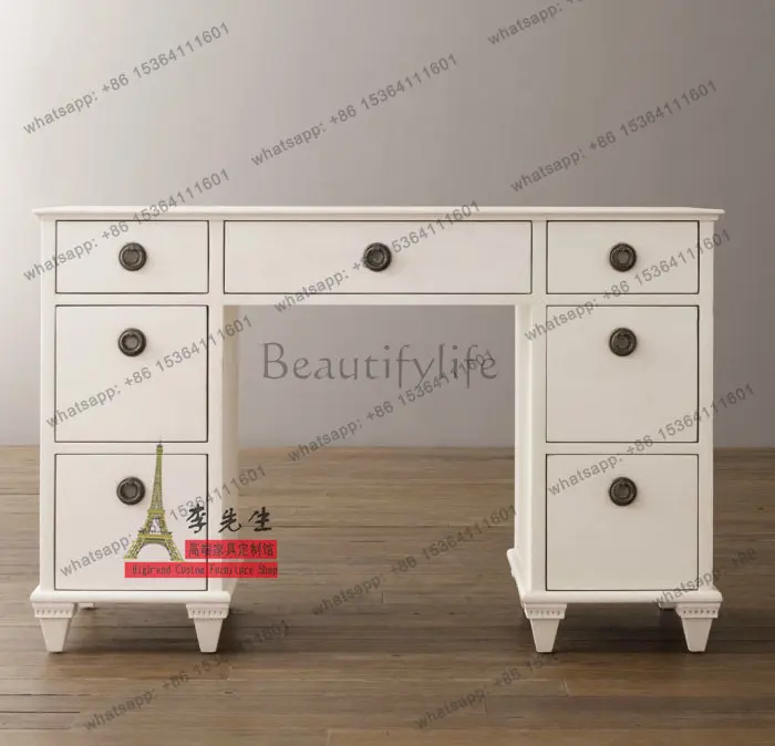 

yj57 French neoclassical oak computer desk European desk writing desk