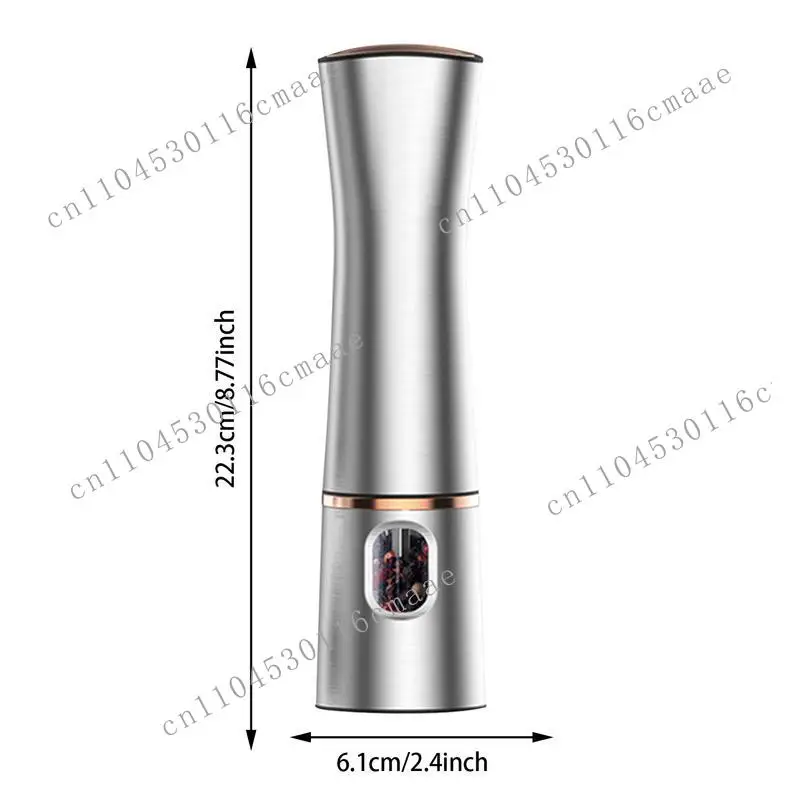 NEW Automatic Pepper Grinder Stainless Steel Refillable Battery Powered Kitchen Gadget Mill Grinding Bottle With
