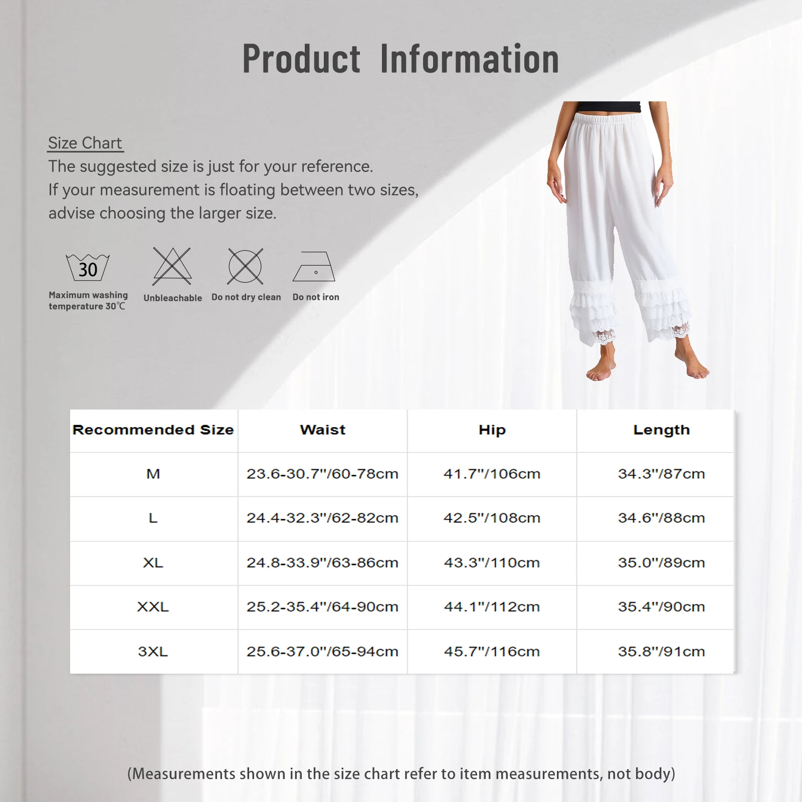 Women Lace Trim Pants Vintage Pettipants Bohemian Long Bloomers Pants Trousers Elastic Waist 4-Layer Cute Ruffle Pumpkin Pants
