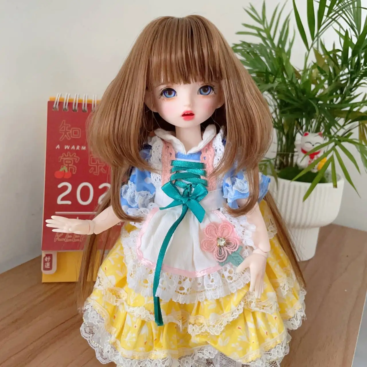 Perruque de poupée avec frange, accessoires, tour de tête, BJD/Sd, jouet habillé pour fille, 1/6