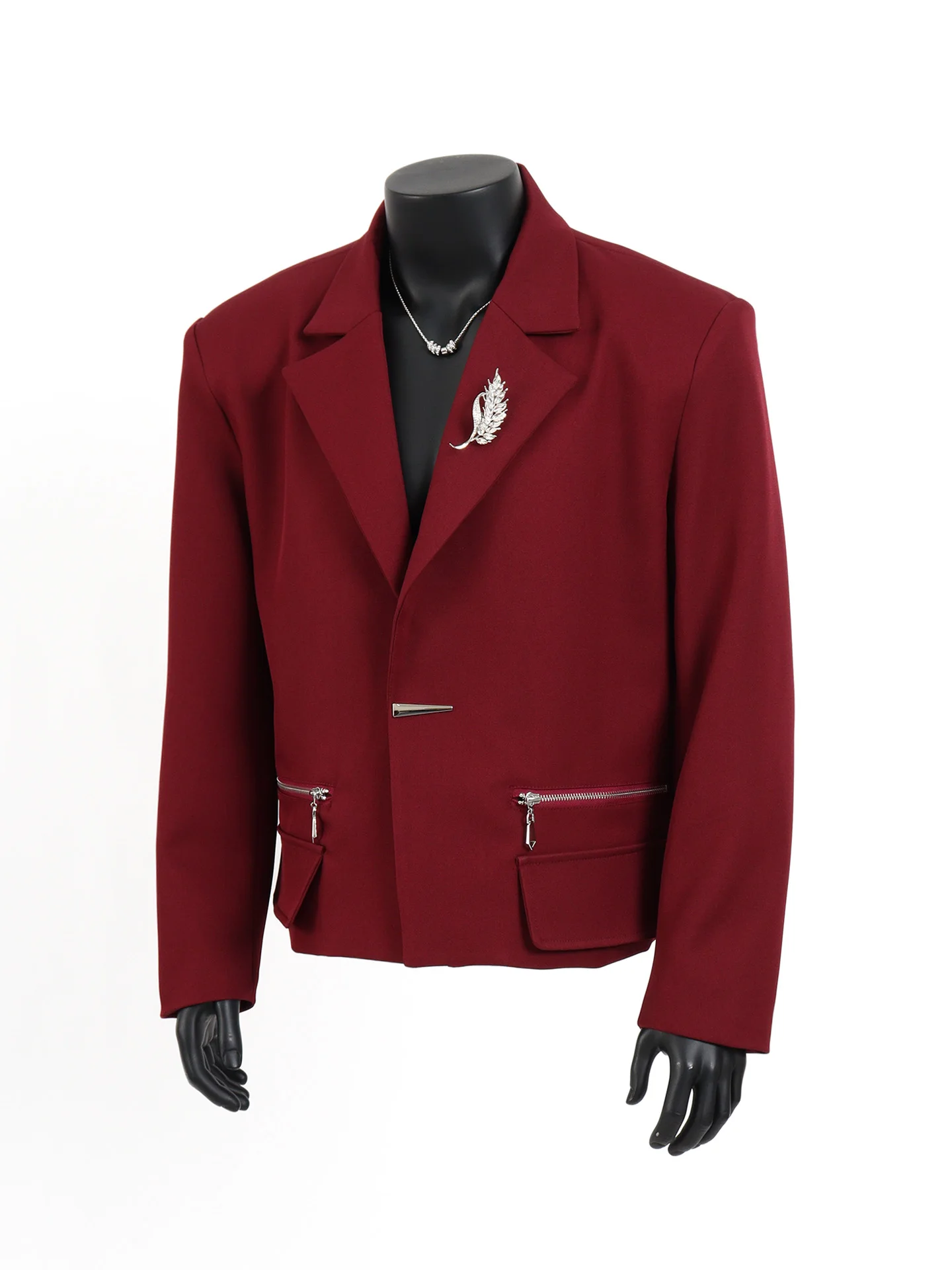 

Starlit Men's ort Casual Suit Jaet Zipper Design Wide oulder Lightweight Luxury Feel Single Button Closure Polyeste...