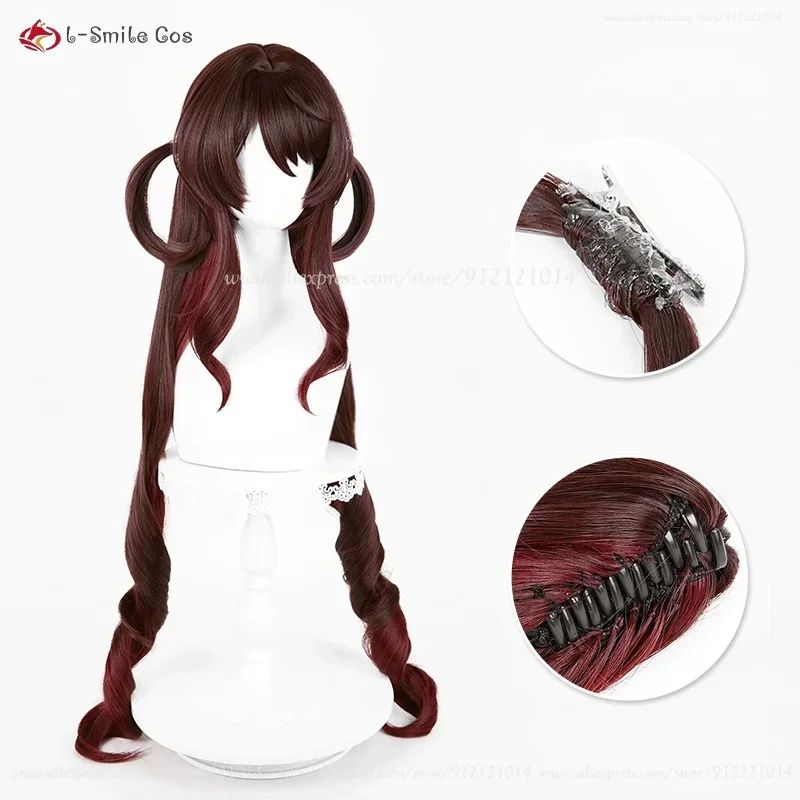 z;3,d'5,g\7/Lantern Rite Hutao Cosplay Wig Brown Gradient Double Ponytail Hair New Skin Hu Tao Anime Cos Wigs Heat R6,j.y'8 /c. view 5