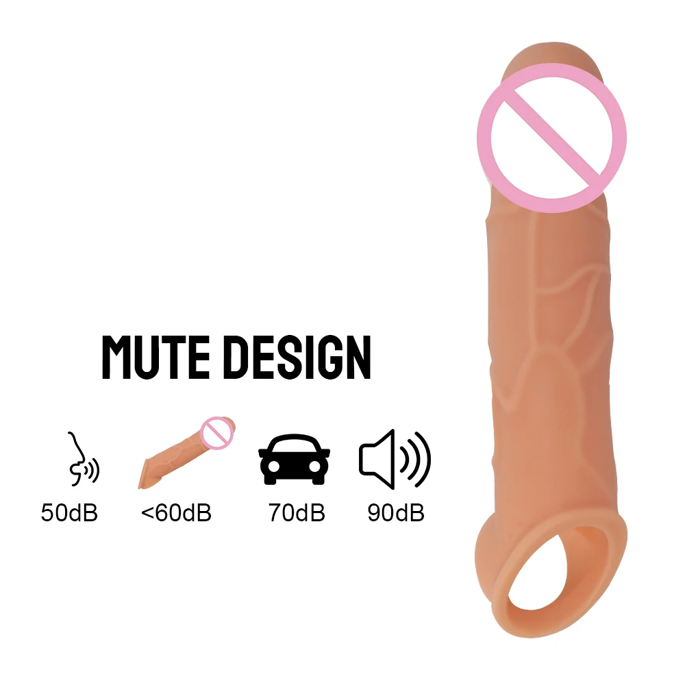 Manchon d'extension réutilisable en silicone pour homme, vibromasseur de pénis mort, jouets sexuels pour couples, point G, orgasme, retard d'éjaculation, congenre 10