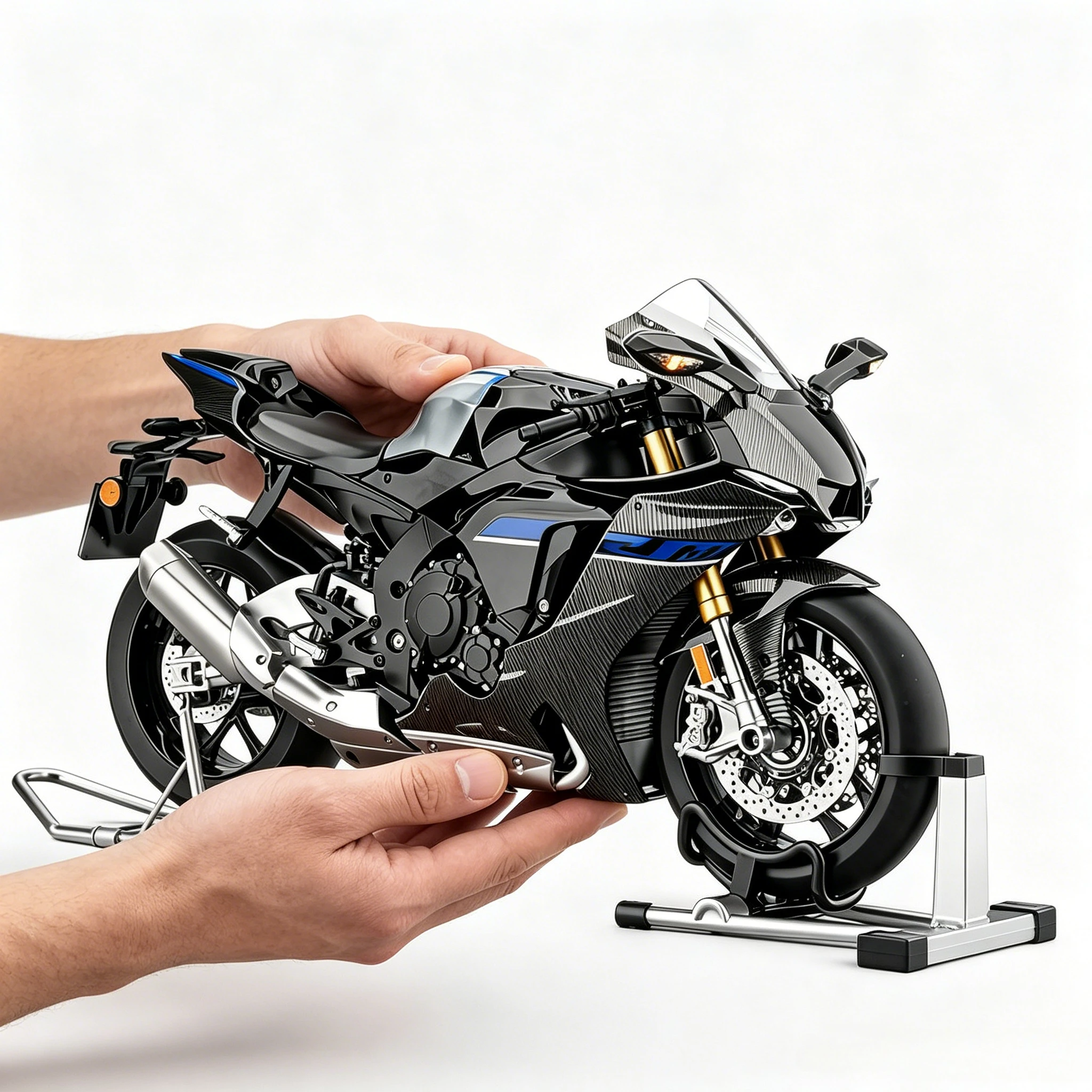 

1:6 R1 Remote-controlled alloy motorcycle sound and light spray remote control simulation shock absorption holiday creative gif