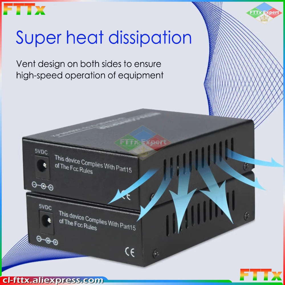 1 Pair HTB-GS-03 Gigabit Fiber Optical Media Converter 10/100/1000Mbps Single Mode to RJ45 20KM With External Power Supply