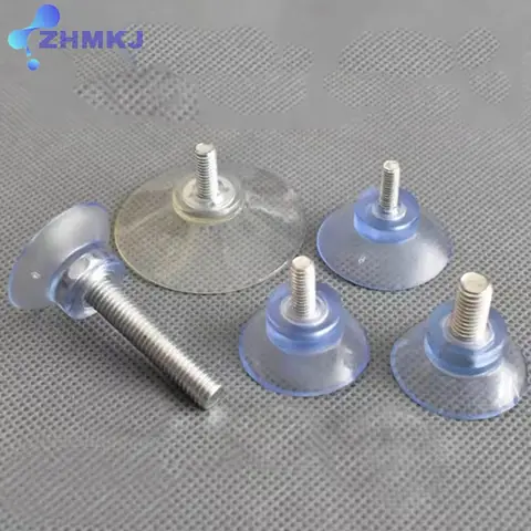 1-10Pcs M6/M8 나사 고무 흡입 컵 투명 빨판 회전 너트 유리 테이블 탑 보관 도구 후크
