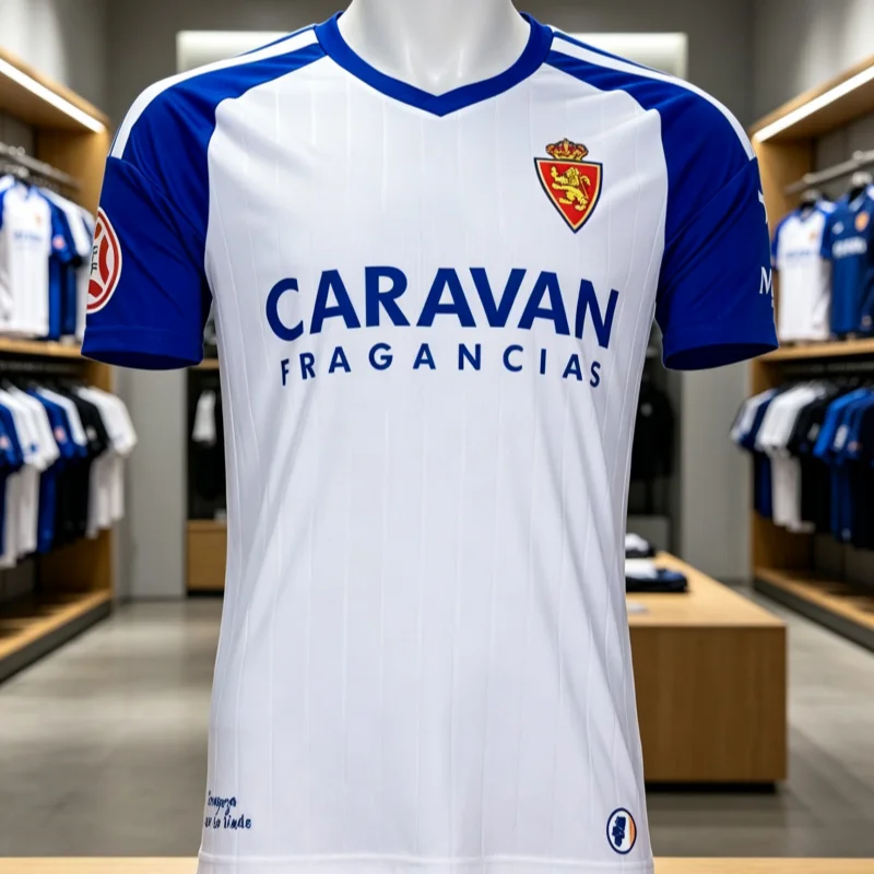 26-27 Zaragoza 3D Print Football Jersey Men Women Summer Sports Oversize T-shirt Breathable Quick Drying Streetwear Clothing