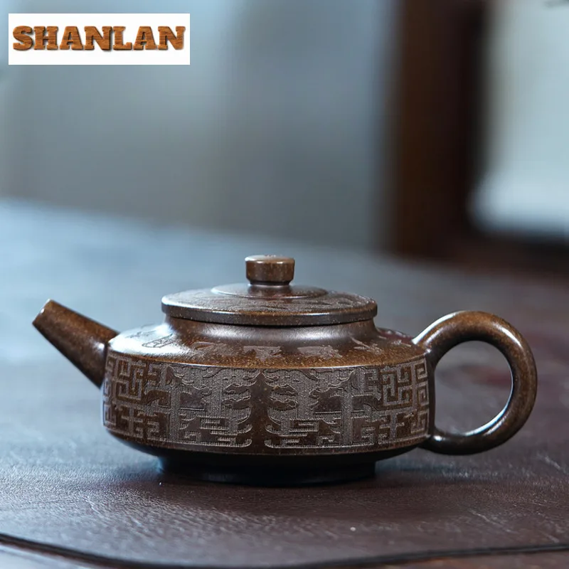

210ml Yixing Purple Clay Teapots Handmade Weekly Count Pot Raw Ore Wood-fired Porcelain Mud Tea Maker Kettle With Infuser Zisha