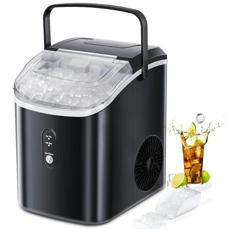 

Ice Maker Countertop Up to 35lbs of a Day,Self-Cleaning Nugget Maker,Removable Basket&Scoop for Home/Kitchen