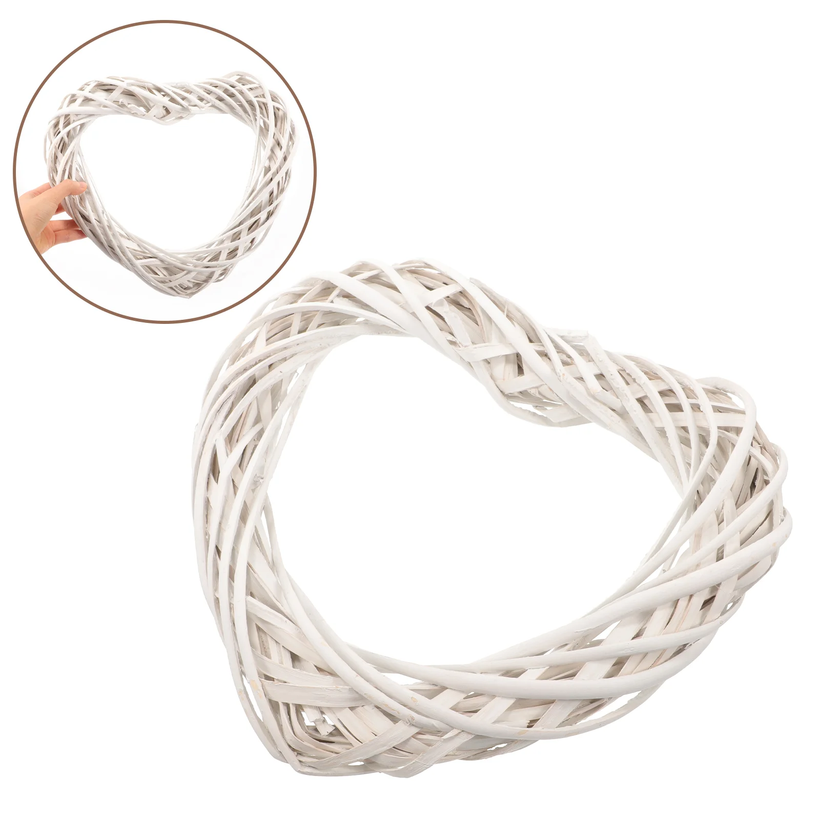 Rattan Vine Decorations Xmas Wreath DIY Frame Frames Wooden Accessory Heart-shape