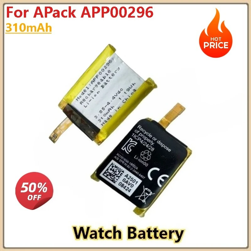 

2Pcs 310mAh Watch Battery for APack APP00296 Smart Watches Batteries Brand-New High Quality