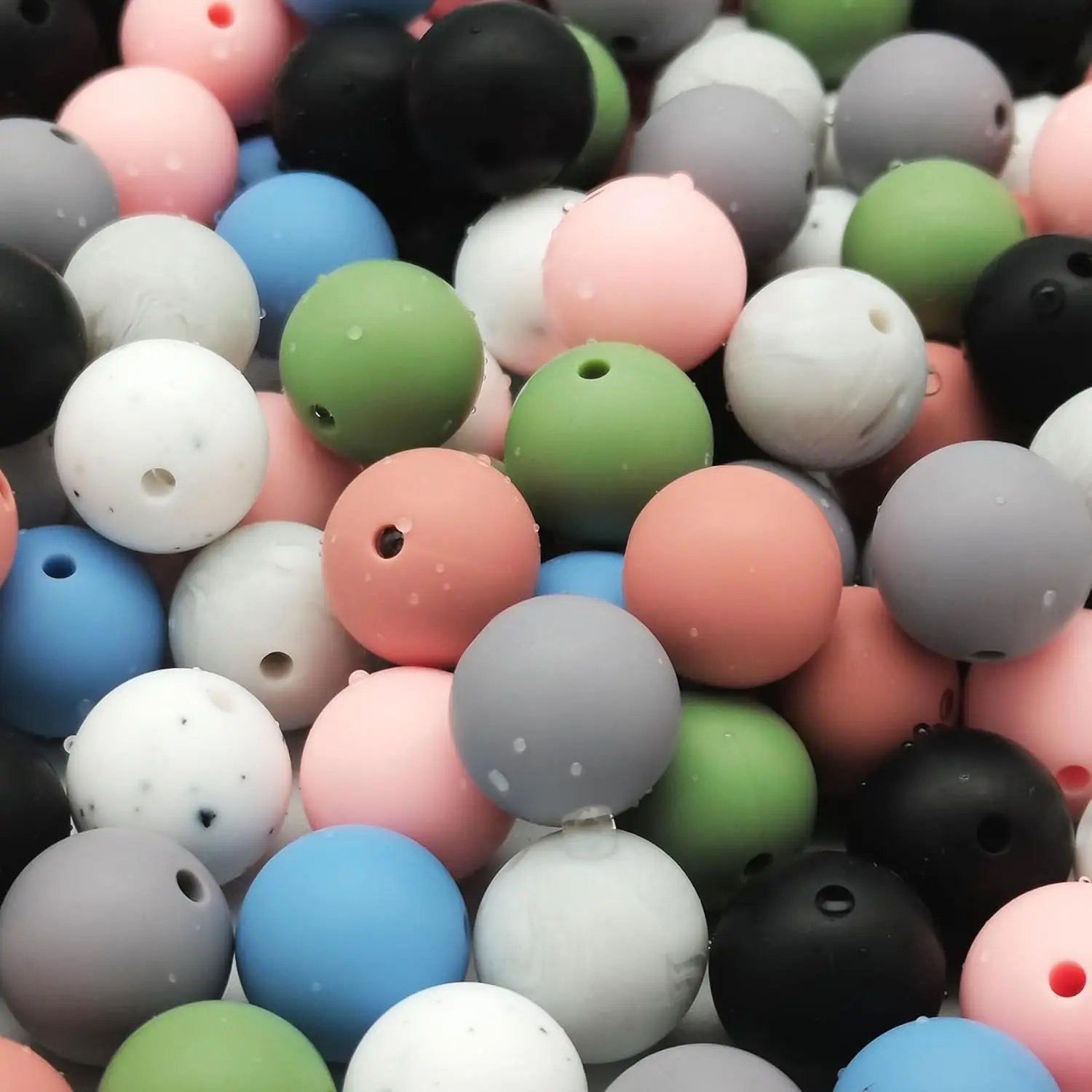 

160pcs Silicone Round Beads 12/15mm Silicone Beads DIY Beading Accessories for Keychain Making Craft