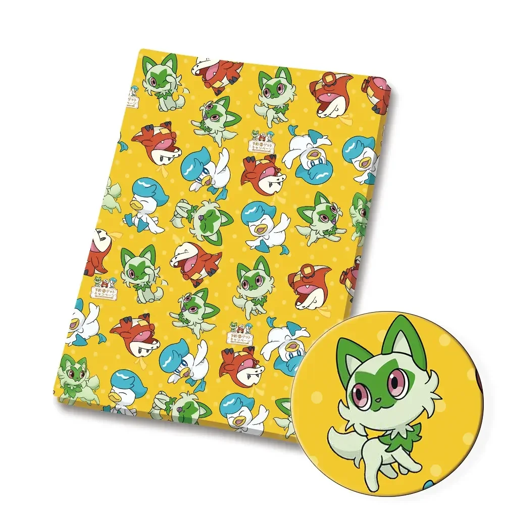 Pokemon kartun kain 140*50cm buatan tangan jahit tambal sulam Quilting gaun bayi lembaran rumah dicetak kain jahit anak-anak