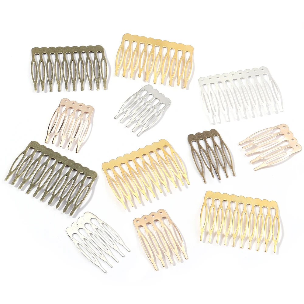 10pcs 5 8 10 Teeth Metal Hair Comb Brass For Clip Women Girl Bridal Ornament Jewelry Decorative Accessories Wedding Accessorie view 4