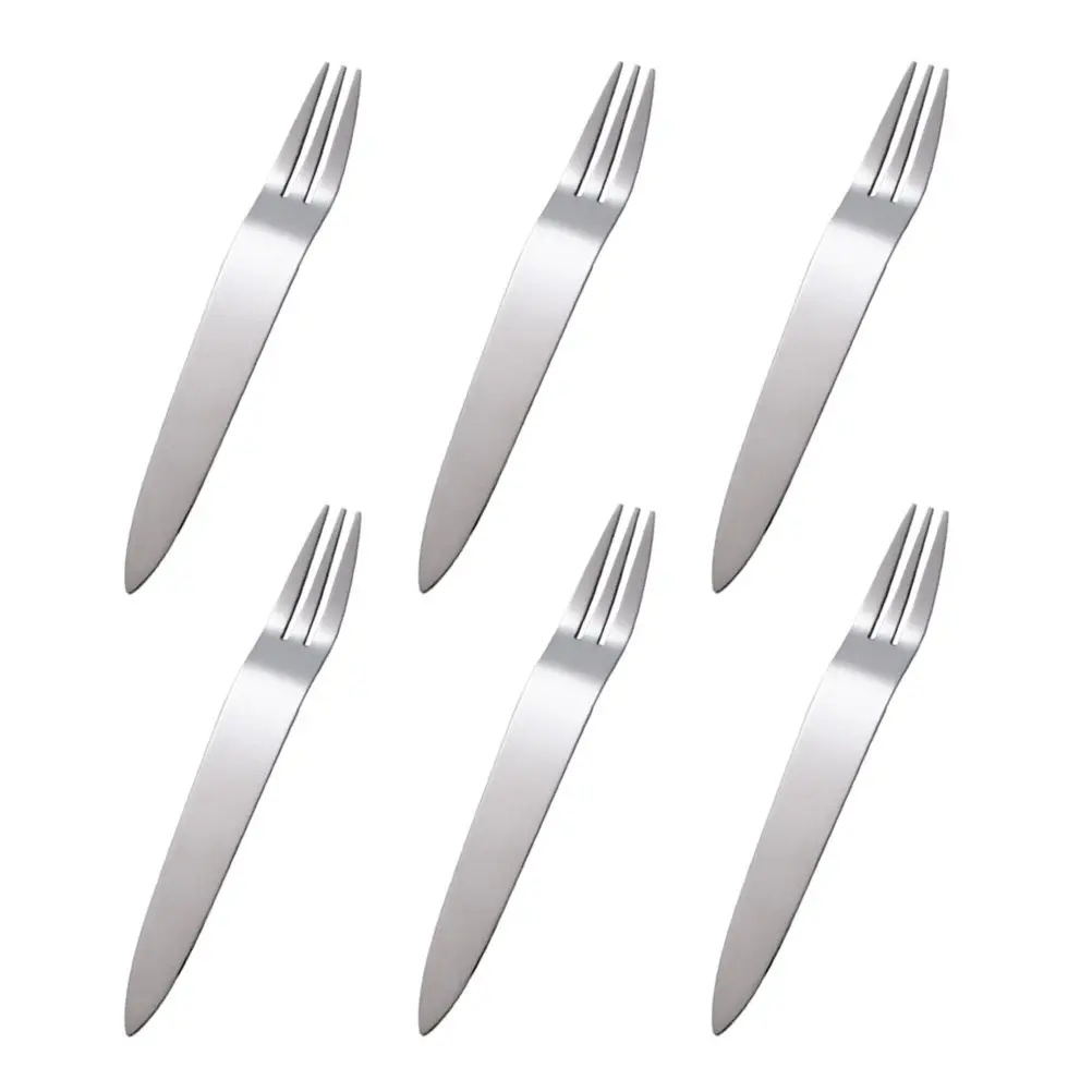 6Pcs High Quality Stainless Steel Fruit Forks Contemporary Design Rustproof Flatware Set for Everyday Use Picnic Travel