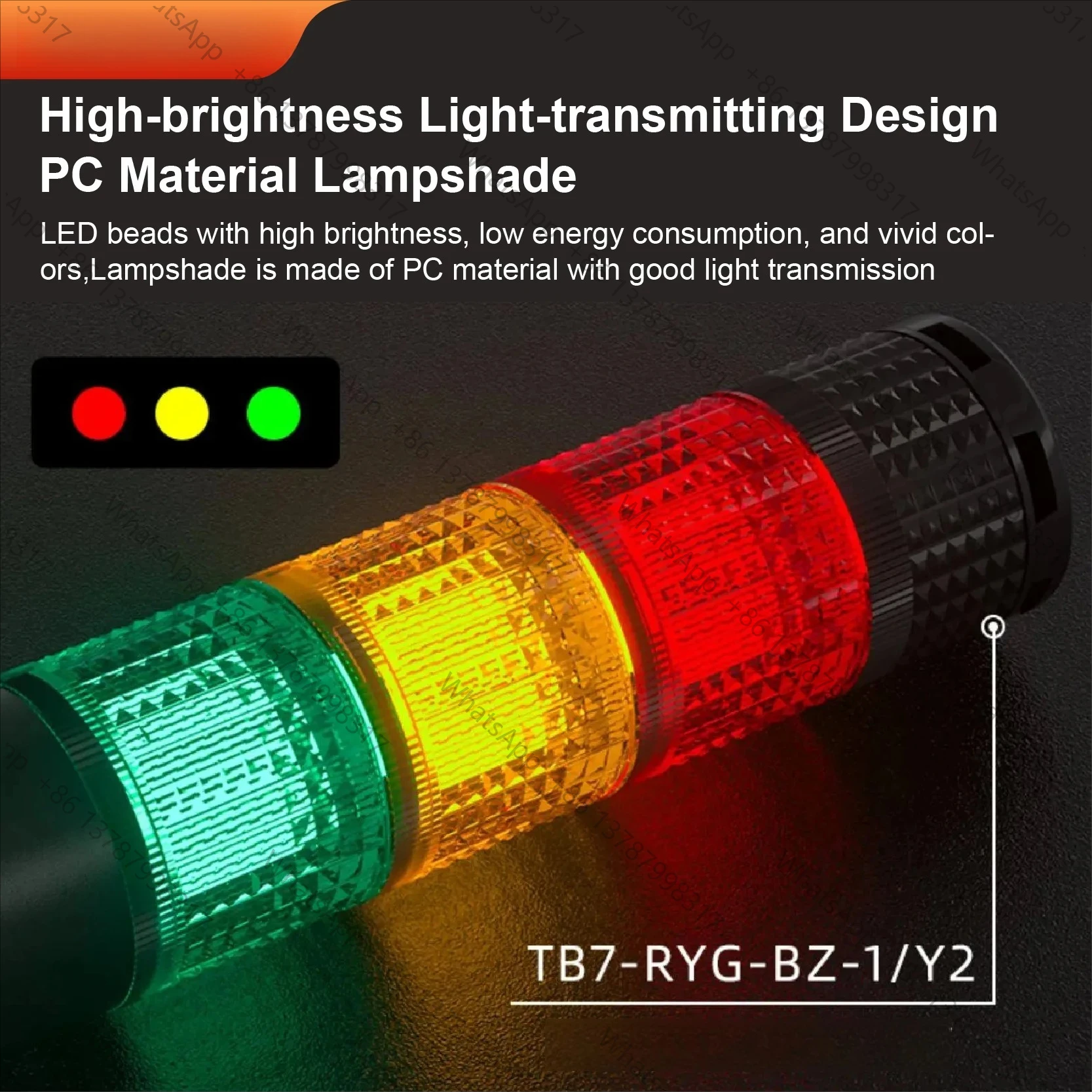 LED Signal Tower Light 24V Industrial Warning Light Stack Light with Buzzer Tri Color Alarm Beacon CNC Machine Tool Indicator
