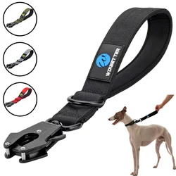 Coleira para animais de estimação, coleira para pescoço de cachorro, cabo de trânsito de nylon, cachorro grande, coleira militar, corda curta para caminhada, fivela de metal, acessórios para cachorros