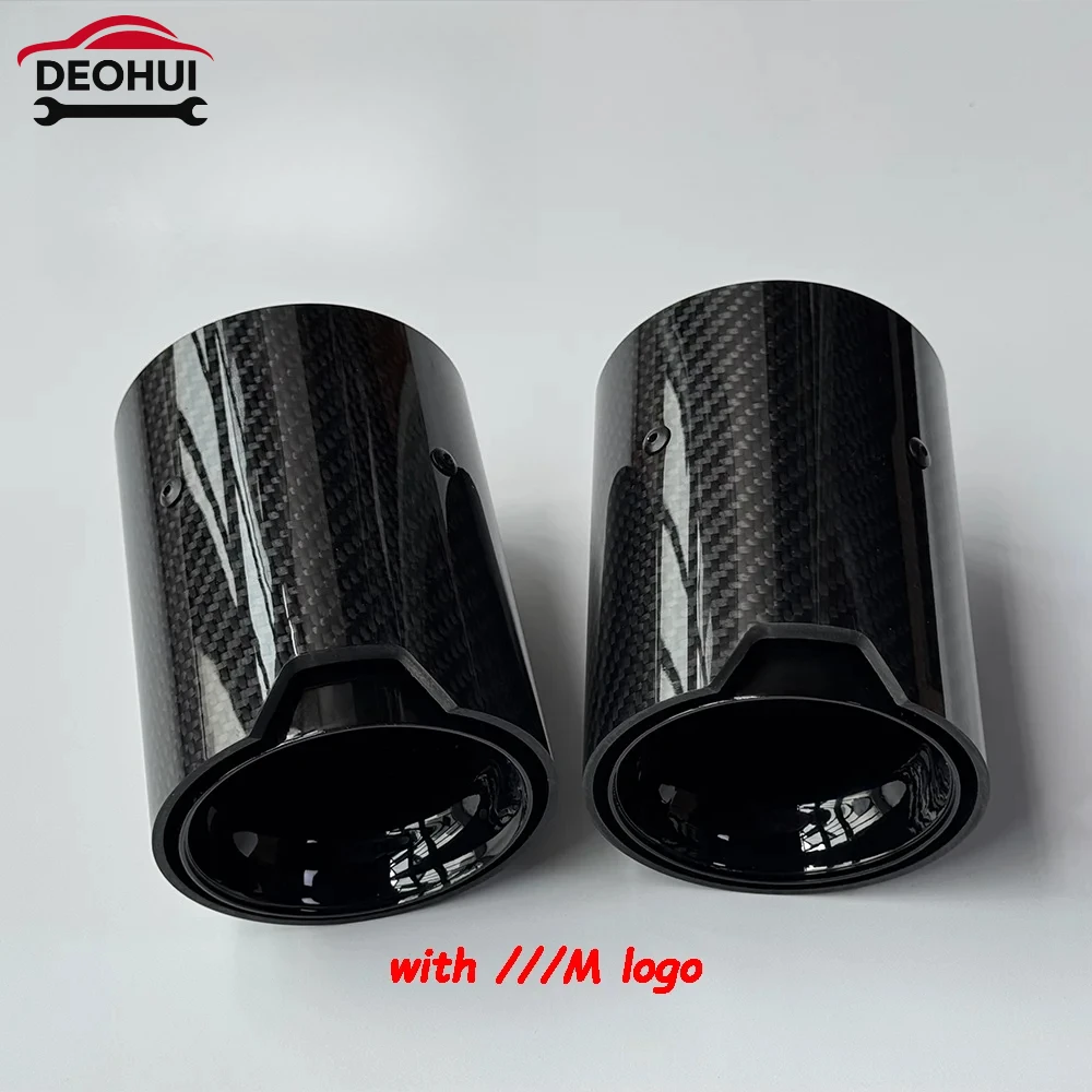 1Pcs M Performance Logo Glossy Black M2 M3 M4 M5 Carbon Exhaust Pipe Tip For M135i M235i M345i M240i M340i Tailpipe Muffler tips