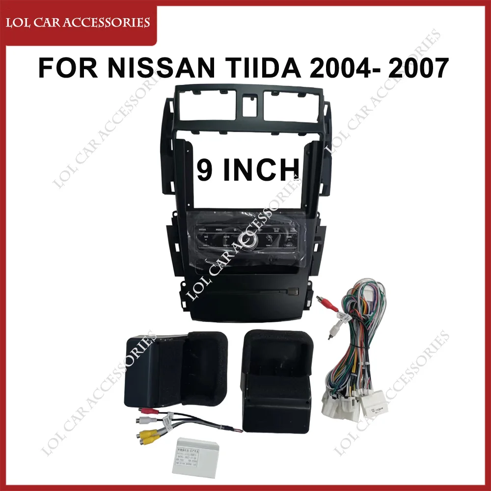 

9 Inch Fascia For Nissan Tiida 2004- 2007 Button Car Radio GPS MP5 Stereo Android Player 2 Din Head Unit Dash Panel Frame Cover