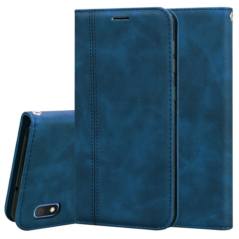 Funda para Samsung Galaxy A10 A 10s Funda de cuero con billetera de libro con tapa magnética de negocios de lujo para Samsung A10S A 10 A105F Funda con tapa
