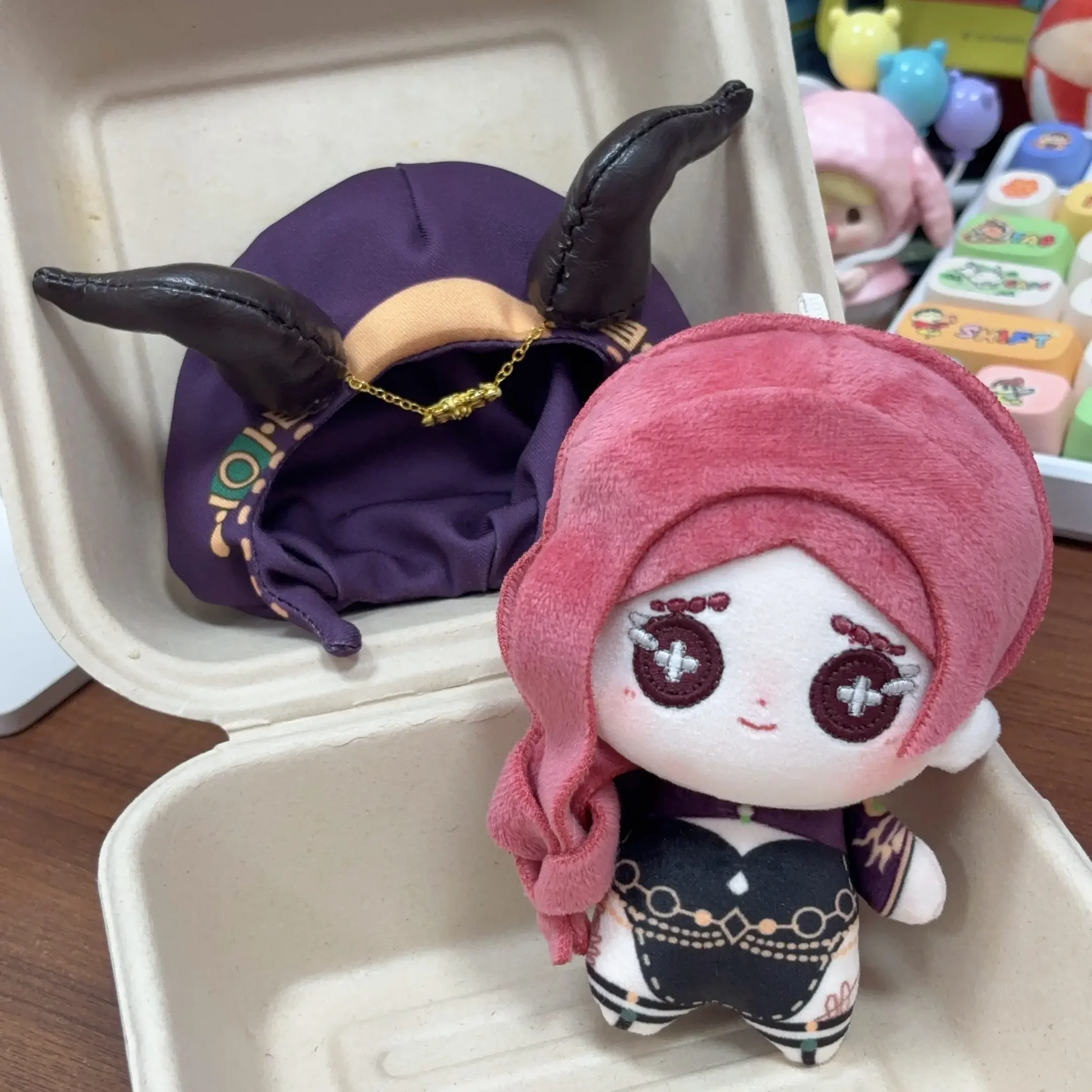 

10cm Game Identity V Compilations Priestess Cosplay Cotton Doll NuNu Body Fiona Gilman Mini Soft Plushies Toy Figures Fans Gift