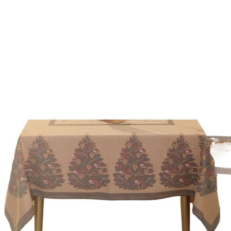 Christmas tablecloth, light luxury and high-end rectangular New Year's atmosphere tablecloth, new warm color Nordic modern
