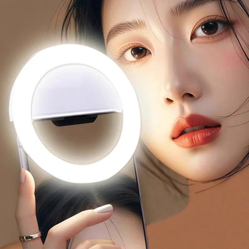

Selfie Light Clip On Phone LED Ring Light Photography Video Shooting Mini Portable USB Charge Fill Lamp Adjustable 3 Brightness