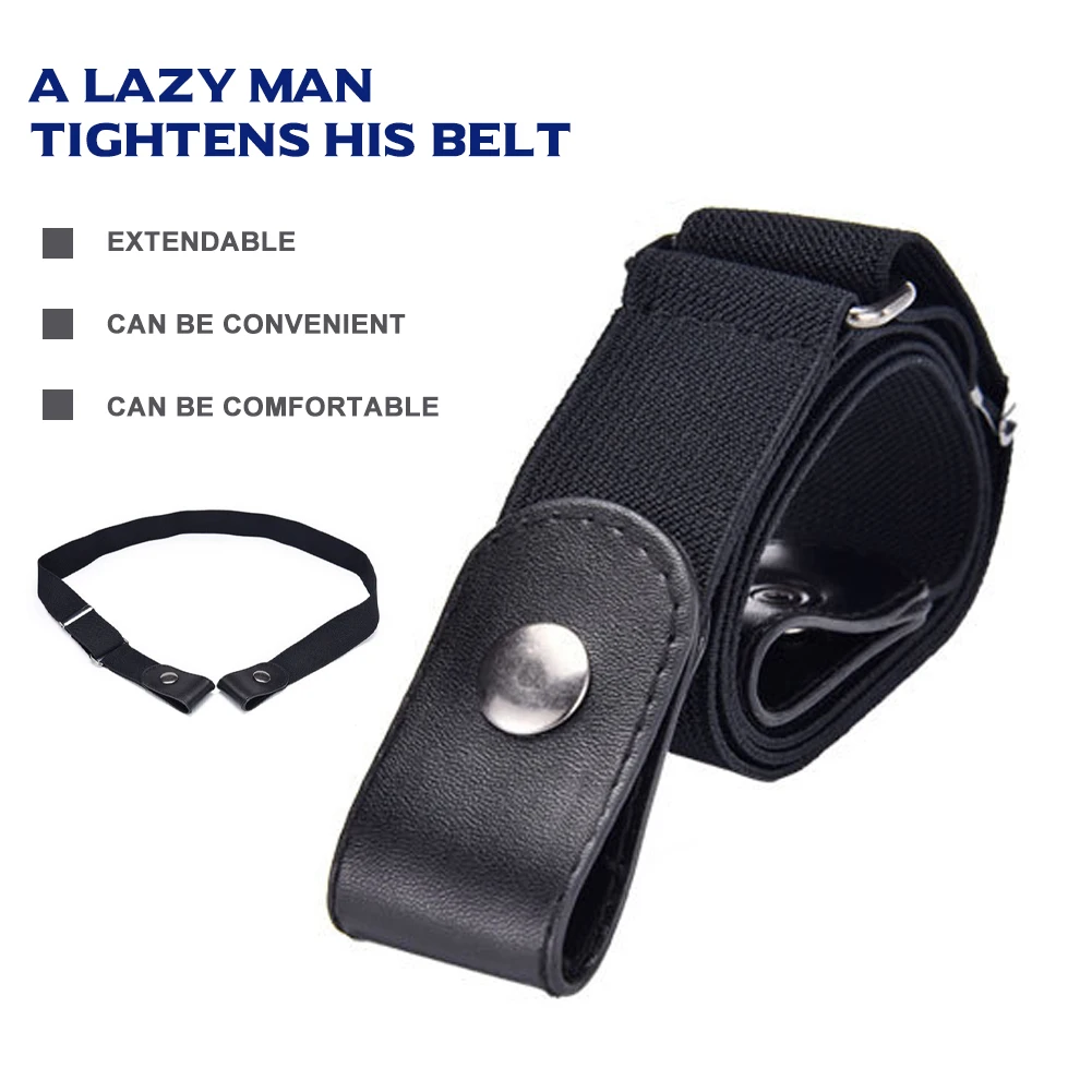 Elastic Invisible Belt For Women Men Belt Without Buckle Female Waistband Summer Trend Jeans Buckle-Free Waist Band