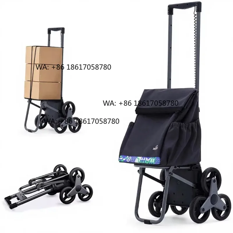 XSTO Electric Stair Climbing Aluminum Shopping Cart-67L Waterproof Bag | Auto-Climbing Foldable Lightweight LED Battery Display