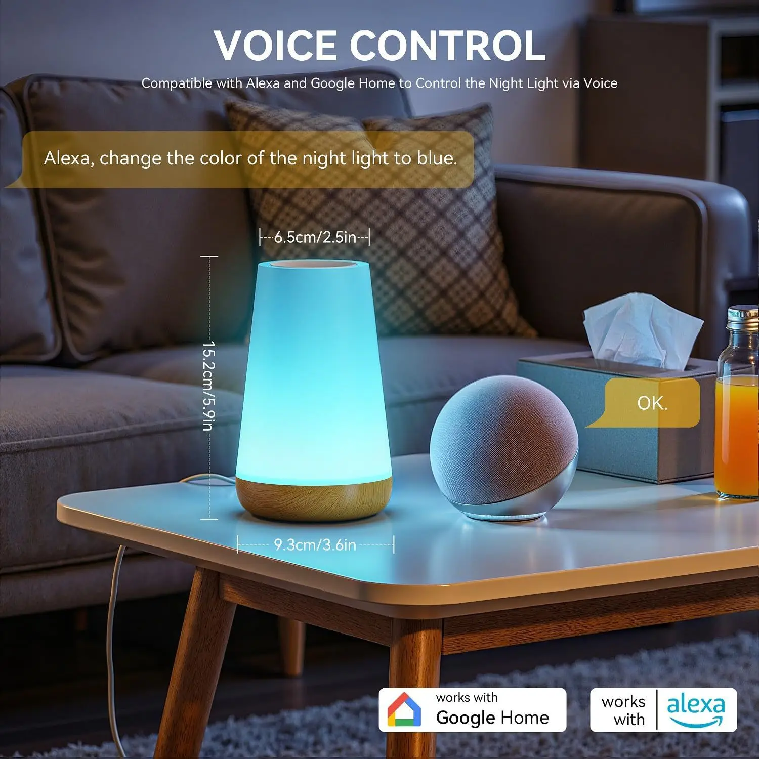 USB Rechargeable Tuya WiFi Smart Table Lamp Dimmable App Voice Control Desk Lamp RGB Touch Lamps Bedroom Night Light for Alexa - view 4